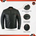 thumbnail image 4 of Daniel Smart S to 6XL Motorcycle Leather Jackets for Men Soft Lambskin Black, 4 of 7