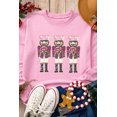 thumbnail image 6 of Women's Pink Christmas Nutcracker Graphic Pullover Sweatshirt with Sequins | [ZhiHiMeRi] | (US 20-22)2XL, 6 of 9