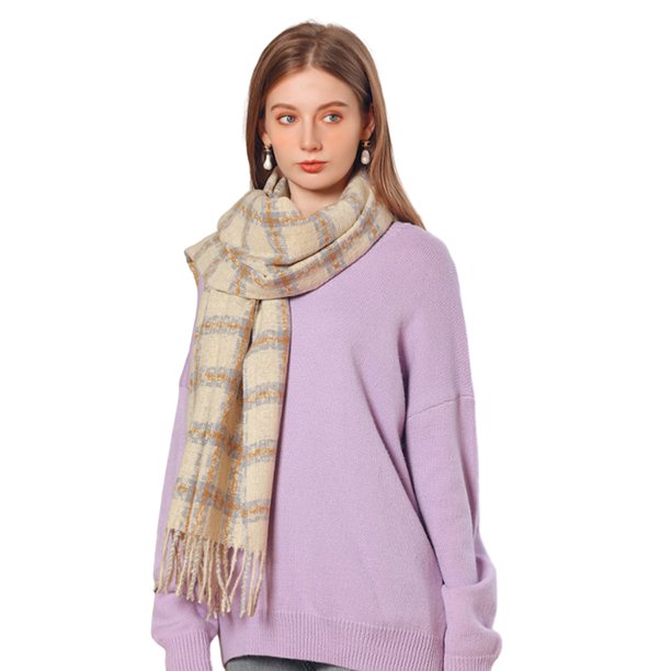 Bufanda Para Hombres Mujeres Bufanda De Cachemira Para El Cuello Bufanda De Invierno A Cuadros Otoño Más Suave Clásico Cálido Clima Frío Bufanda De Invierno Con Sensación De Cachemira