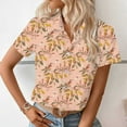 thumbnail image 4 of Youyipin Womens Tops Women's Hawaiian Button Down Shirts Casual Short Sleeve Floral Tropical Print Summer Blouse Tunic Top Beach Vacation Clothes For Women, 4 of 7