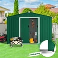 thumbnail image 7 of SUNCROWN Outdoor Garden Storage Shed 8X6 FT Yard Storage Tool with Sliding Door for Lawn Equipment Garden Backyard, Green, 7 of 7