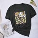 thumbnail image 1 of Fiudx Liquidación de Ofertas Flash Blusas con Estampado de Flores para Mujer Top de Manga Corta con Cuello Redondo, 1 of 4