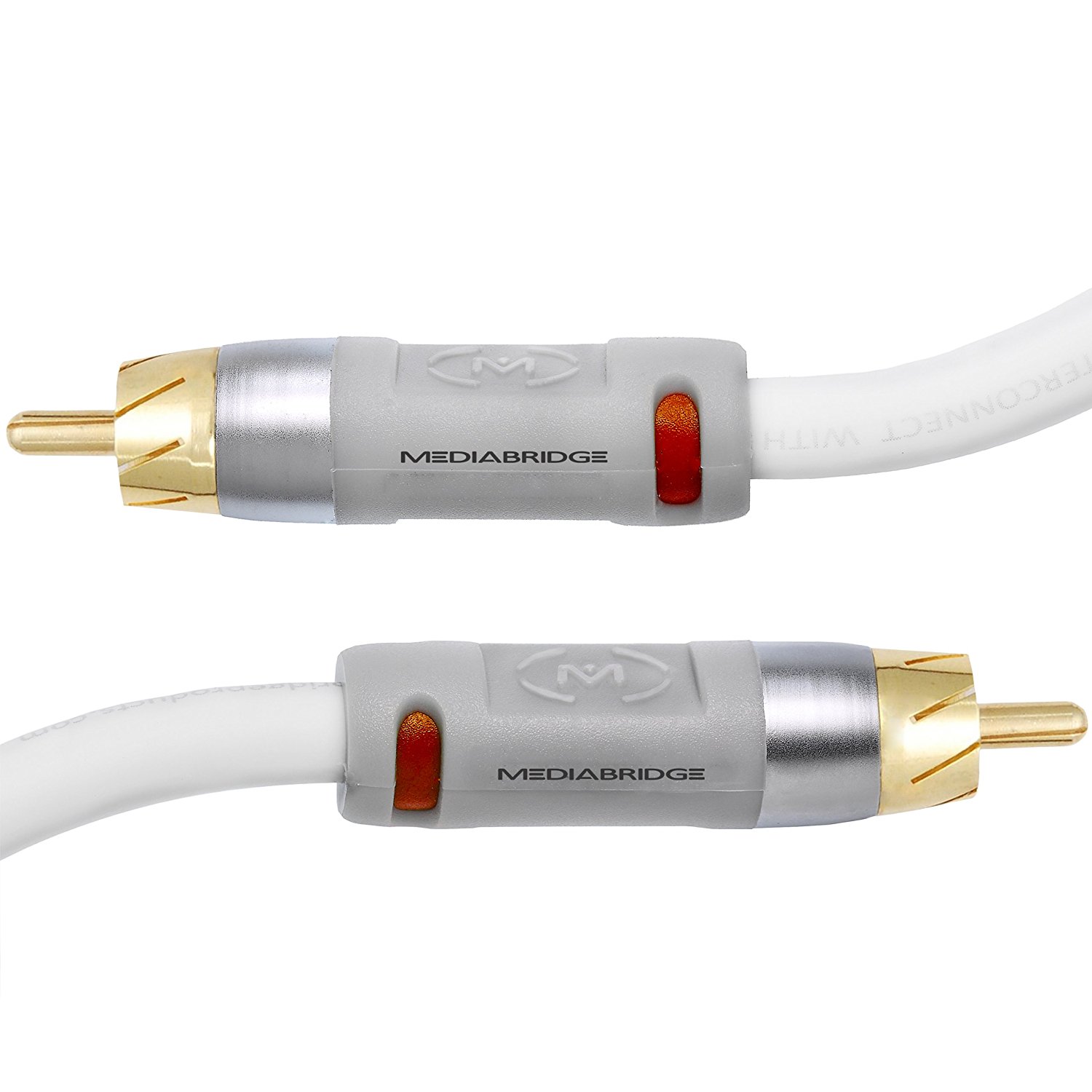 Mediabridge ULTRA Series Digital Audio Coaxial Cable (4 Feet) - Dual Shielded with RCA to RCA Gold-Plated Connectors - White - (Part# CJ04-6WR-G2 ) - image 2 of 4