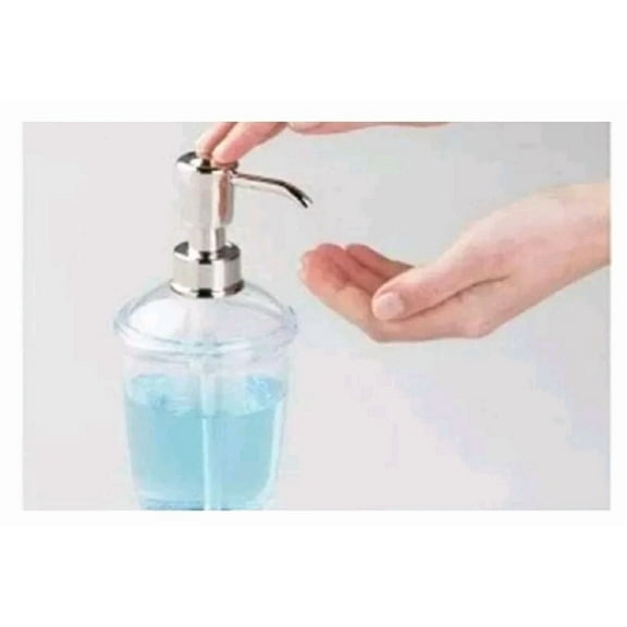 New Soap Dispenser 12 Oz Clear And Chrome Plastic Idesign Bathroom Kitchen