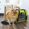 thumbnail image 2 of Paws & Pals Pet Carrier Airline Approved Soft-Sided Dogs Cats Kitten Puppy Carrying Bag (Green)(Large), 2 of 7