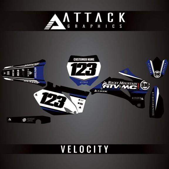 Attack Graphics Custom Velocity Complete Bike Graphics Kit for Yamaha YZ450F 2007