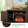 thumbnail image 5 of Laintene 58" Farmhouse Electric Fireplace TV Stand with Barn Doors, Rustic Beige Entertainment Center for TVs up to 65 inches, 1400W Heater Farmhouse TV Console for Living Room, Brown, 5 of 8