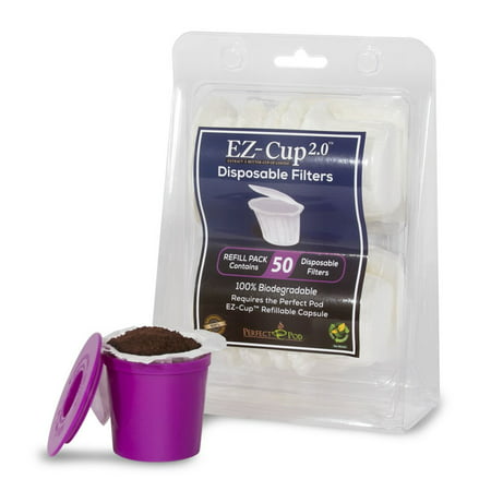 Perfect Pod EZ-Cup 2.0 Disposable Paper Coffee Filters for Keurig K-Cup Coffee Machines,