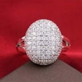 thumbnail image 2 of Oval Pave Set Split Shank Engagament Ring 1.9 Ct Diamond 14K White Gold Over, 2 of 3