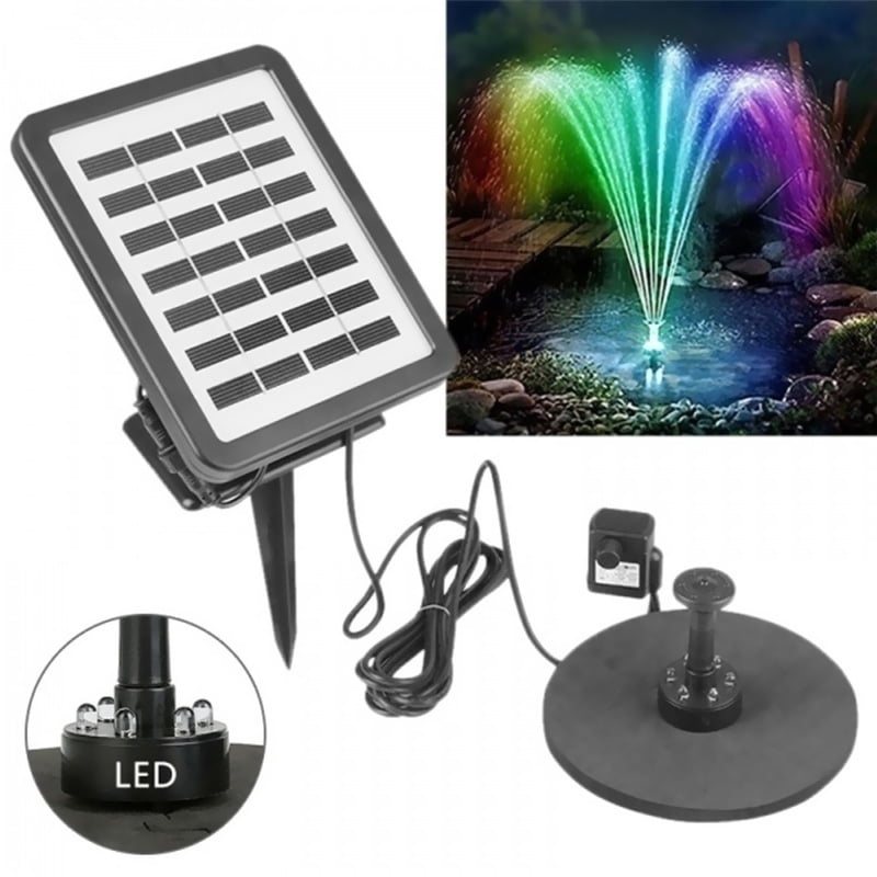 LITOM LED Solar Fountain Solar Water Fountain with LED Light for Pond