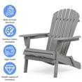 thumbnail image 3 of Adirondack Chair Set of 2, LEGAHOME Outdoor Folding Adirondack Chair, Wood Lounge Patio Chair for Garden, Garden, Lawn, 2 Pcs Pool Side Outseating Chairs, Gray, 3 of 9