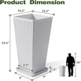 thumbnail image 3 of TOPCOMFY Tall Planters for Outdoor Plants Set of 2, 23.6" Modern Tapered Indoor Flower Pots with Drainage Holes/Partition/Tray for Porch Patio Garden, White, 3 of 5