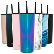 Simple Modern 24 oz Classic Tumbler with Straw & Flip Lid - 18/8 Stainless Steel Water Bottle -Prism