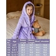 thumbnail image 5 of Oudiya Boys Girls Flannel Hooded Bathrobe Soft Sleepwear Pajamas Toddler Fuzzy Robe with Belt for Kids 4-13Y, 5 of 6