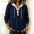 thumbnail image 2 of yillto Womens Sweater Hooded Knit Long Sleeve Sweatshirt Plus Size V Neck Loose Fashion Casual Tops, 2 of 5