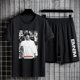 thumbnail image 1 of Eminem-Camiseta ajustada con estampado sombreado para hombre, pantalones cortos, traje deportivo de manga corta, camisetas informales de gran tamaño, pantalones cortos de Hip Hop, conjuntos de dos pie, 1 of 4