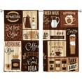 thumbnail image 4 of Brown Coffee Kitchen Curtains 27.5Wx39H Inch Rod Pocket Rustic Vintage Latte Cappuccino Cafe Theme Curtains Farmhouse Cafe Beans Drink Decor Modern Small Short Window Drapes Fabric 2 Panels, 4 of 5
