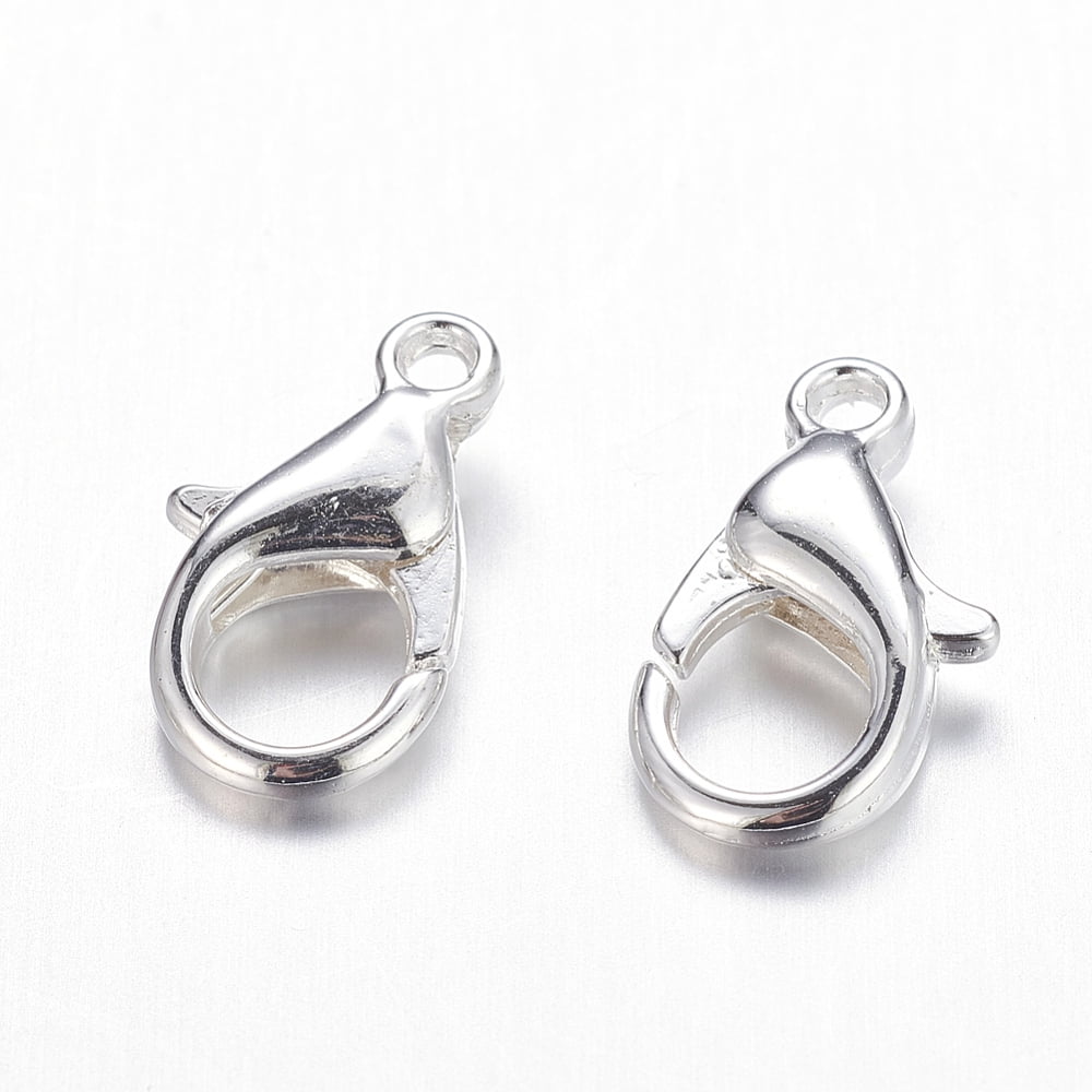1000pc Zinc Alloy Lobster Claw Clasps Cadmium Free & Nickel Free & Lead Free Silver Color Plated 10x6mm Hole: 1mm