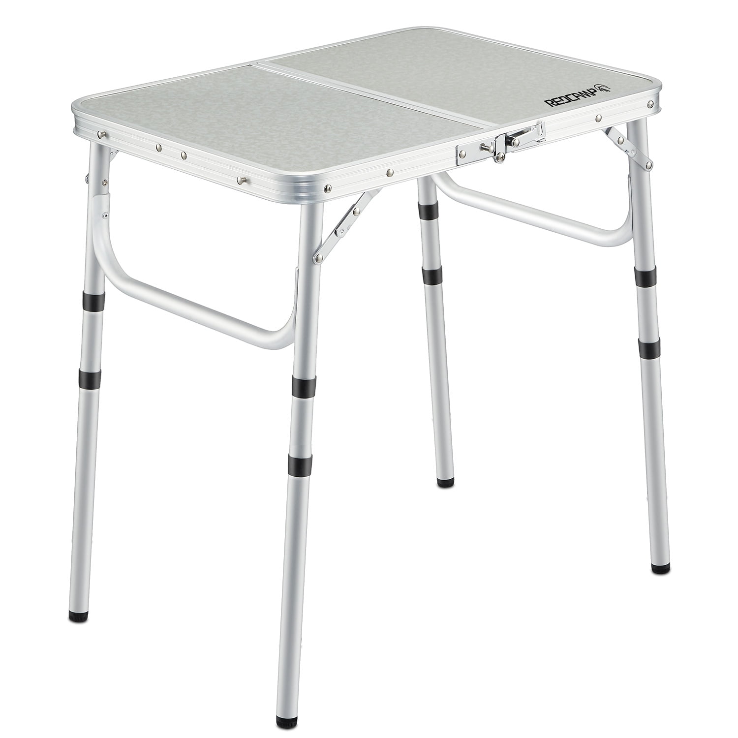 REDCAMP Small Aluminum Folding Table  2 Foot Adjustable 