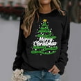thumbnail image 2 of Fiaer Merry Christmas Women's Sweatshirts Xmas Tree Funny Graphic Plus Size Pullover Long Sleeve Crew Neck Cozy Fall Holiday Tops Black XXL, 2 of 4