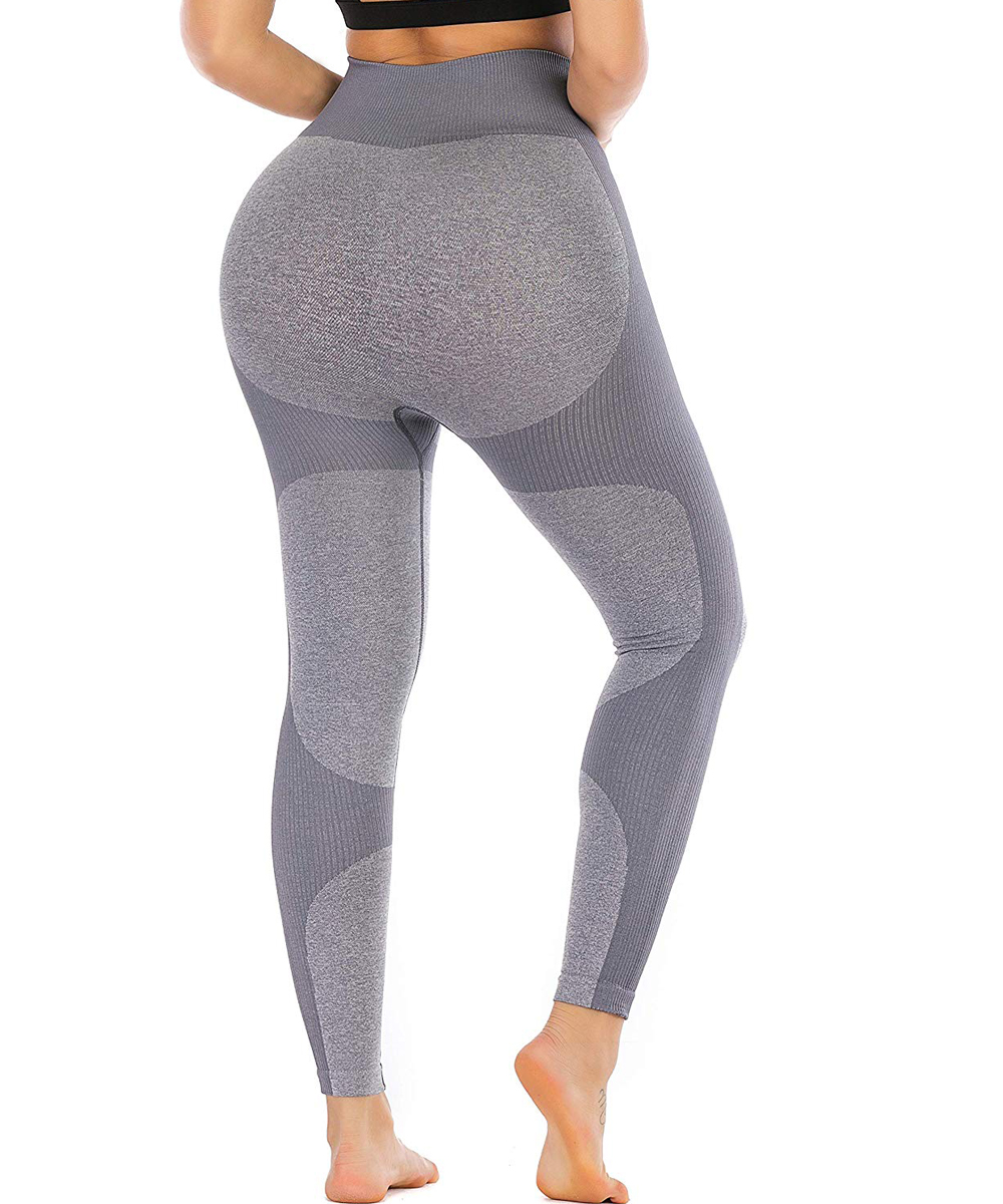 Yaavii Women's Seamless High Waist Yoga Pants Elastic Running Gym Workout Yoga Leggings - image 3 of 5