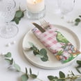 thumbnail image 3 of Cloth Napkins Set of 8 - 20x20 Inches, Easter Bunny Gnomes Washable Reusable Table Napkins, Spring Easter Eggs Floral Pink Plaid Soft & Absortbent Dining Napkin for Party Wedding Hotel Restaurant, 3 of 8