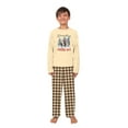thumbnail image 4 of Festive Western Cowboy Christmas Pajamas, "Wrangling Christmas Cheer" Print, Beige Long Sleeve Shirt Plaid Pants Cotton Blend 2 Piece, 4 of 7