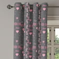 thumbnail image 2 of Ambesonne Pink and Grey Grommet Curtain, Love Spring Flora, 50" x 72", Charcoal Grey Pink, 2 of 6