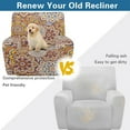 thumbnail image 4 of HELLHERO Boho Mandala Flower Print Recliner Couch Covers That Stay in Place Skin Friendly Breathable Cover for Recliner Chair with Foot Rest Fitted 1 Cushion Reclining Chair Cover, 4 of 8