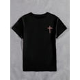 thumbnail image 2 of Vintage Christian Short-Sleeved Shirt With Bible Verses, Casual Cross T-Shirt, Pray Mom Round Neck Short-Sleeved T-Shirt Graphic Tees Women Tops Tee For Adult, Men, Women, Teen, Teenager, Adolescent,, 2 of 5