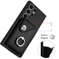 thumbnail image 4 of TECH CIRCLE For Galaxy S22 Wallet Case with Card Holder,360°Rotation Finger Ring Holder Kickstand Protective RFID Blocking PU Leather Flip Cover for Samsung Galaxy S22 6.1" 2022,Black, 4 of 7