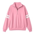 thumbnail image 5 of Enjoytime Sweatshirt for Women Striped Long Sleeve Quarter Zip Sweatshirts Fall Fashion Casual Lightweight Pullover Tops, 5 of 6