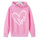 thumbnail image 4 of Sudadera con capucha y estampado de corazón de San Valentín, sudadera de manga larga para niños y niñas, chaqueta para niñas de talla mediana y grande., 4 of 7