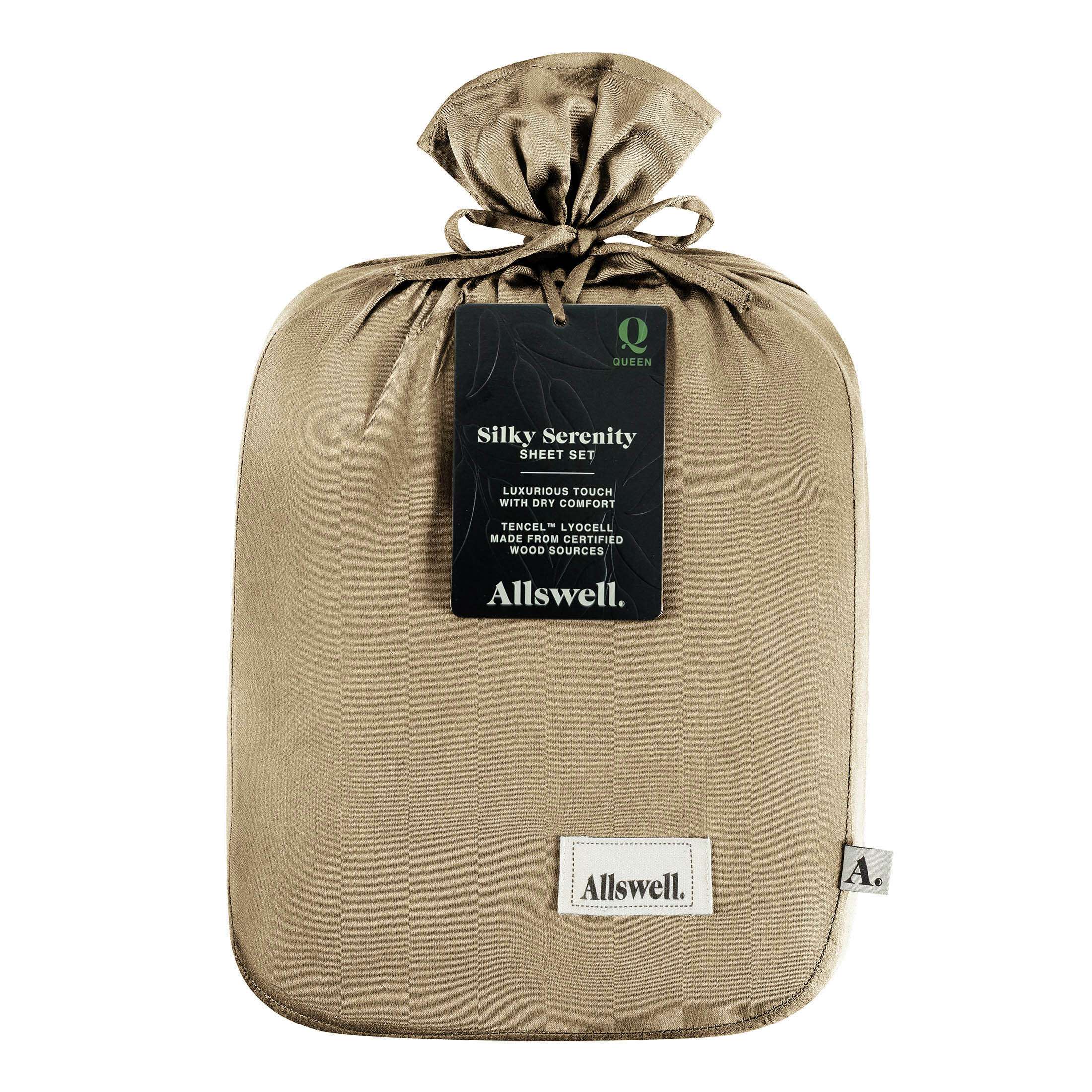 Allswell 4-Piece Silky Serenity 100% TENCEL™ Bed Sheets Set, Tan, Queen