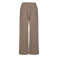 thumbnail image 6 of Ayolanni Pants for Women Plus Size Palazzo Khaki Wide-Leg Solid Elastic Band Slacks Women's Pants Jeans XL, 6 of 7