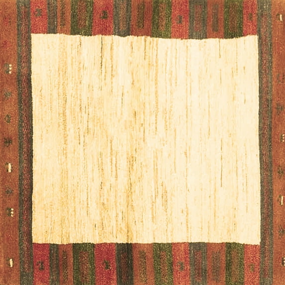Ahgly Company Indoor Square Abstract Brown Contemporary Area Rugs, 6' Square