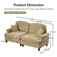 thumbnail image 4 of 2 Pcs Sectional Sofas Set, 3-Seater + Loveseat with Removable Ruffles Pleats Skirts and Wooden Legs, Chenille Cloud Couch Set for Living Room, Light Coffee, 4 of 9