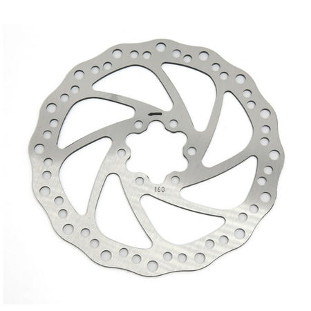 silver Tone 160mm Dia 6 Holes Disc Brake Rotor for Mountain Bicycle Road