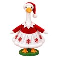 thumbnail image 3 of Cute Snowflake 23 inch Porch Goose Outfit Set Red Velvet Top White Skirt for Lawn Goose Statues Christmas Winter Patio Yard Decor, 3 of 7