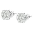thumbnail image 4 of 14k White Gold 1.00 carat Diamond Composite Stud Earrings (I-J, SI2-I1), 4 of 7