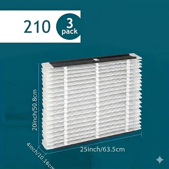 Generic Replacement Whole House Air Filter for AprilAire 210, MERV 11, 3 Pack, 20x25x4 Inch