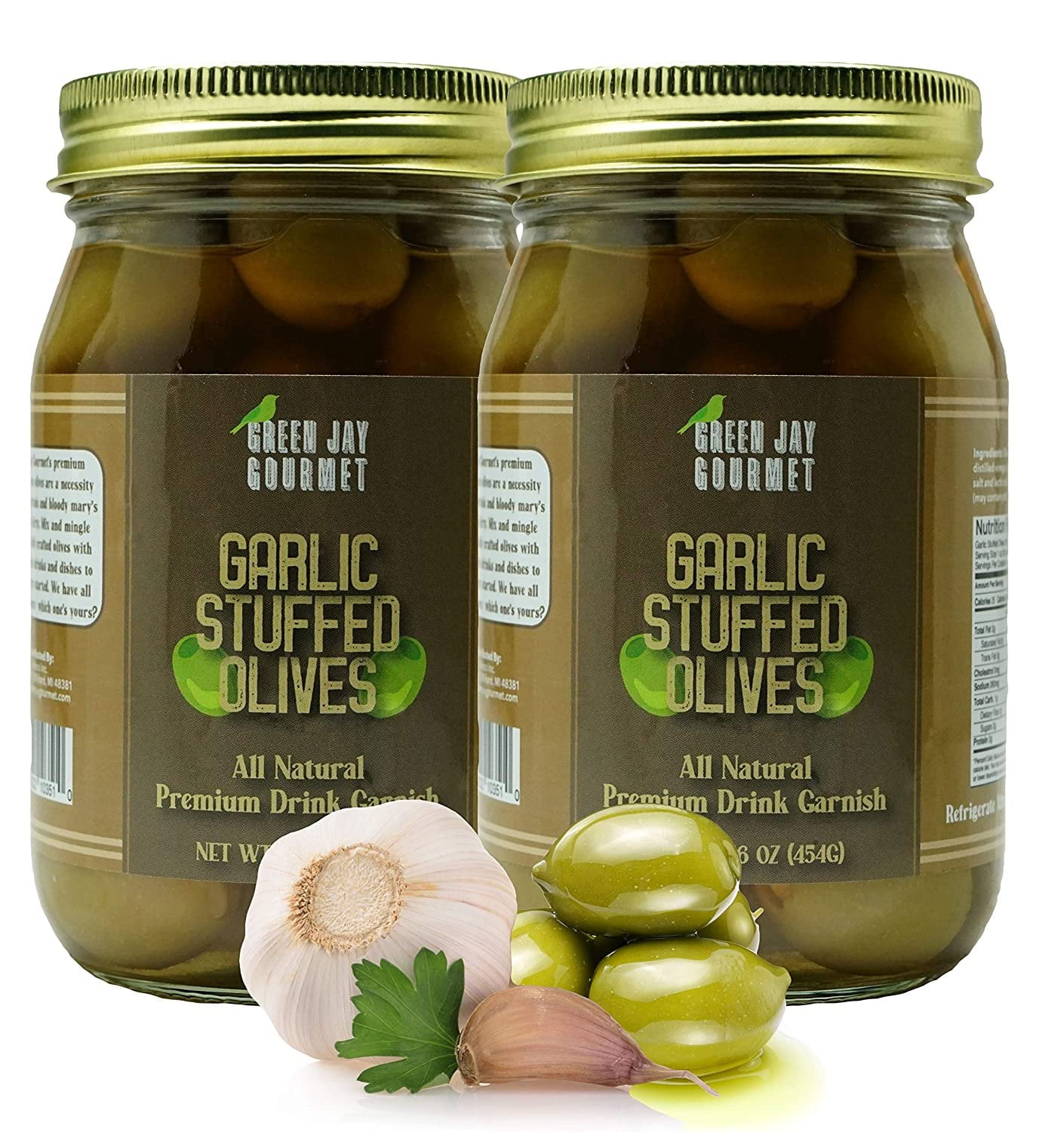 Green Jay Gourmet Garlic Stuffed Olives Stuffed Green Olives for