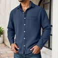 thumbnail image 2 of QHFBli Men's Casual Knit Button Down Shirt Long Sleeve Formal Business Wear Comfortable Lightweight Breathable Fabric, 2 of 4
