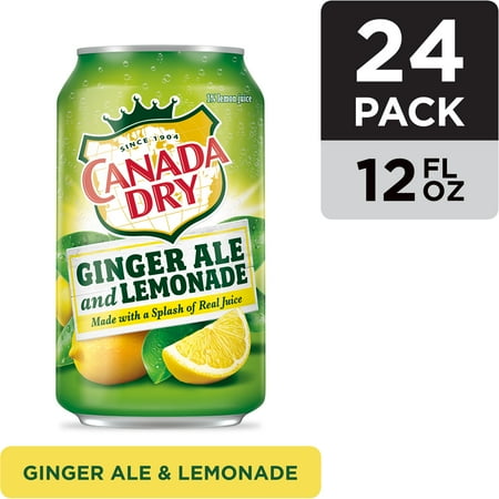 (2 Pack) Canada Dry Ginger Ale and Lemonade, 12 Fl Oz Cans, 12 (What's The Best Ginger Ale)