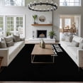 thumbnail image 4 of Area Rug for Living Room, Black Non-Slip Indoor Large Carpet for Bedroom/Dining Room, Funny Letters Please Remove Your Shoes Washable Low-Profile Rectangle Floor Runner Rugs - 6 x 9 Ft, 4 of 7