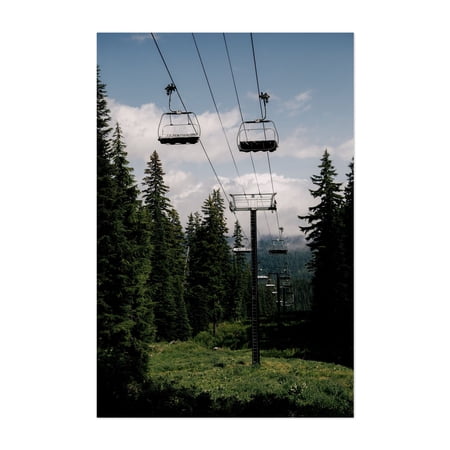Forest Chairlift - Oregon Photography Mountain Forest Nature Wilderness Scenic Landscape Unframed Wall Art Print 5 x 7 inches