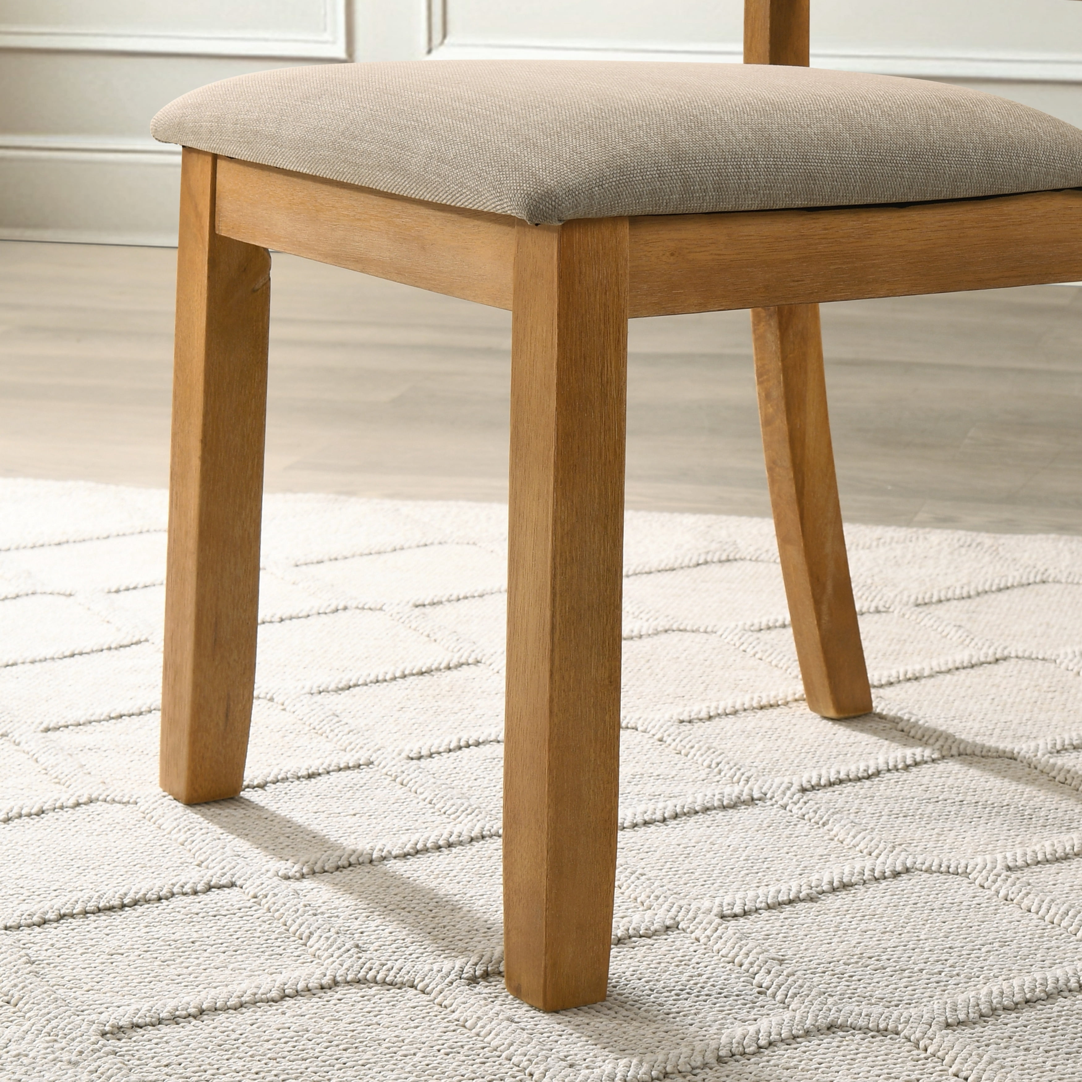 Roundhill Furniture Windvale Dining Chair, Set of 2, Cottage Oak