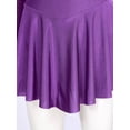 thumbnail image 6 of YONGHS Women's Long Sleeve Mesh Patchwork Skating Dress Dance Athletic Leotard Gymnastics Costume Purple X-Large, 6 of 7