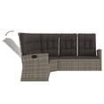 thumbnail image 5 of Carevas Reclining Corner Sofa with Cushions Gray Poly Rattan, 5 of 7