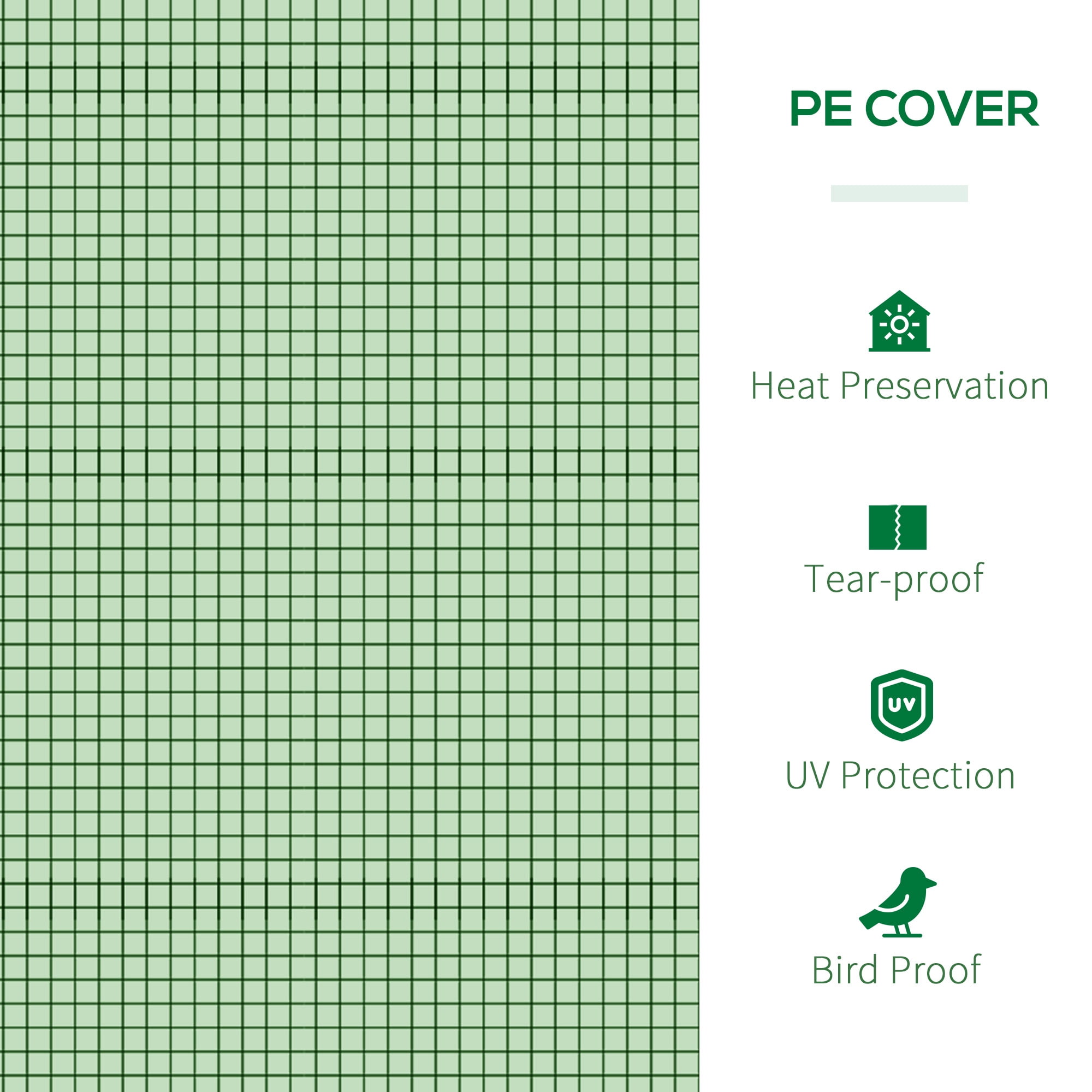 10' x 3' x 2.5' Mini Tunnel Greenhouse Portable Garden House with Roll-Up Zippered Doors UV Waterproof PE Cover Steel Frame for Outdoor Patio Backyard Green